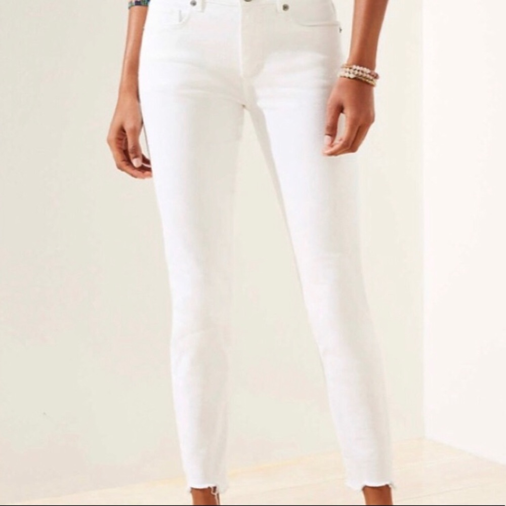 LOFT NWT Petite Chewed Hem Skinny‎ Crop Jeans